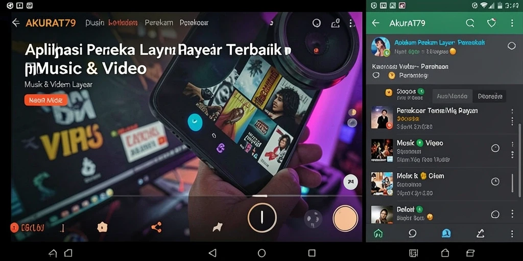 Screenshot aplikasi AKURAT79 dengan antarmuka Perekam Layar yang sederhana.