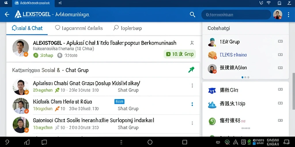Antarmuka aplikasi ALEXISTOGEL yang menampilkan fitur Chat Grup.