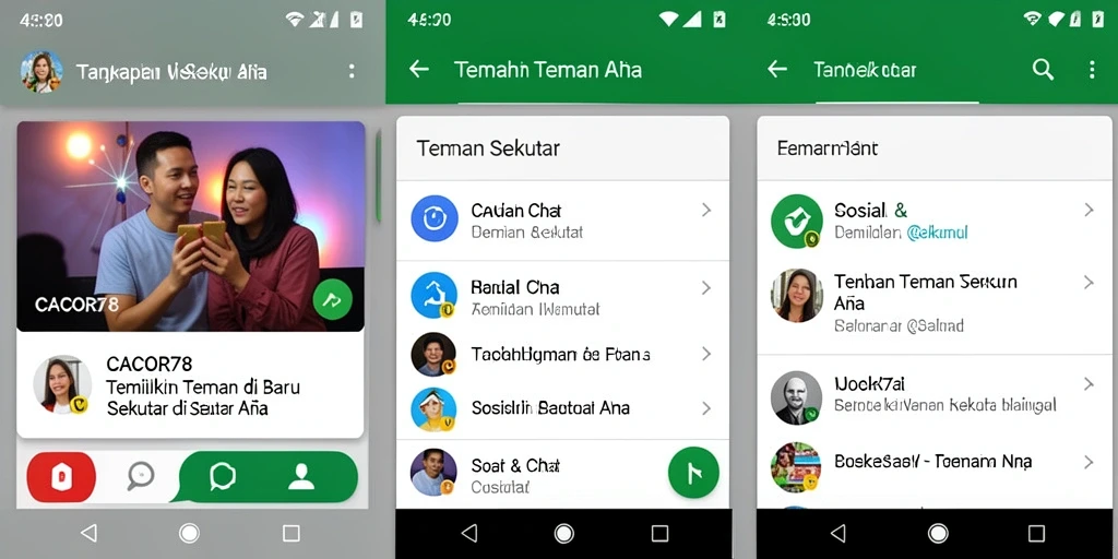 Antarmuka CACOR78 yang intuitif untuk menemukan teman sekitar.