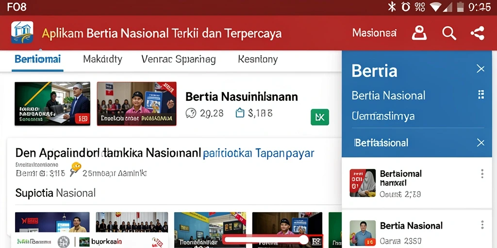 Antarmuka aplikasi FO8 menampilkan berita nasional terbaru dengan jelas.