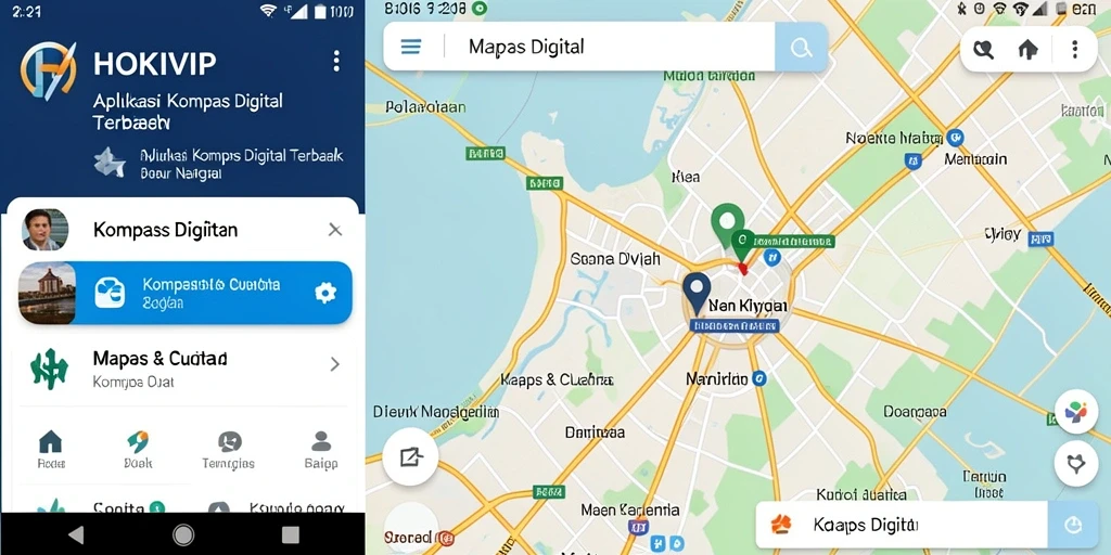 Antarmuka utama HOKIVIP menunjukkan kompas digital yang jelas dan fungsional.