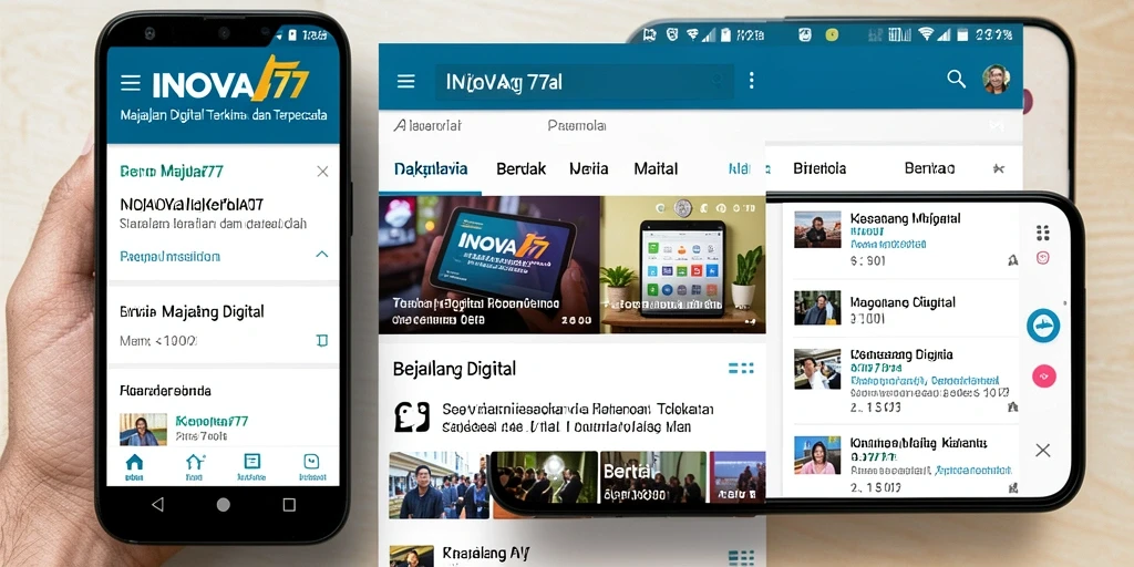 Tampilan antarmuka aplikasi INOVA77 yang menarik dan informatif.
