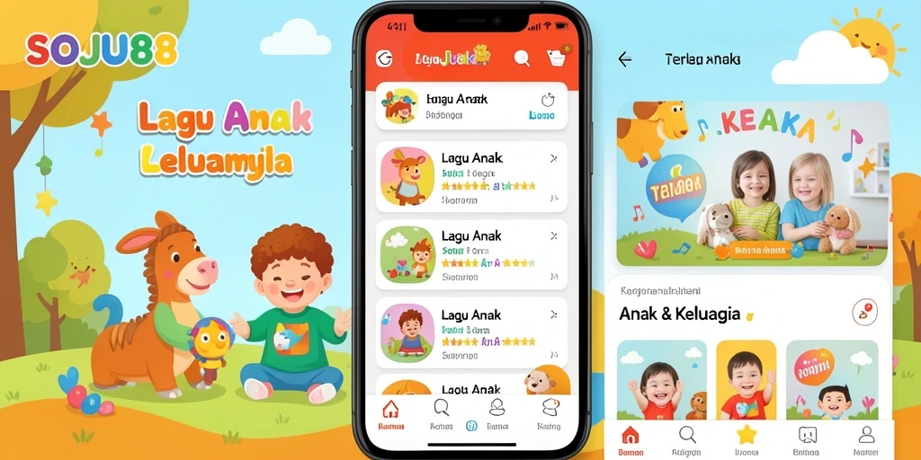 Screenshot antarmuka SOJU88 yang menampilkan pilihan lagu anak.
